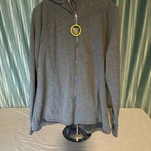 NWT Athletic Works XL (16-18) Full Zip Hoodie Jacket Warm Brushed Inside Gray